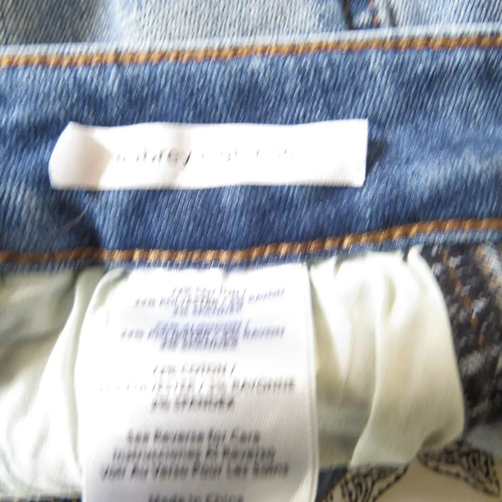 STS Blue High Rise Med Wash Denim Shorts Raw Edge Festival 27" EUC - Picture 10 of 11